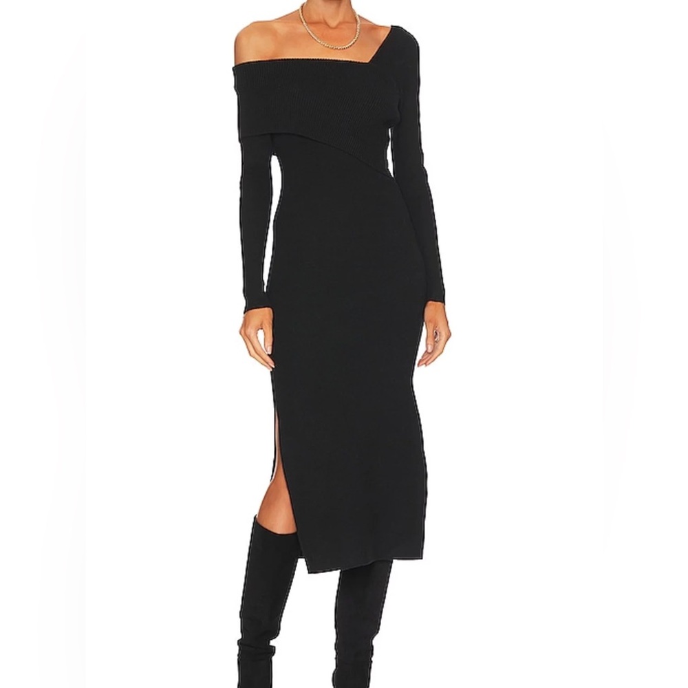 Line and dot slyvie dress in Black